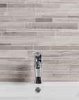 Wooden Marble Mosaic Tile - Random Linear Strips - Honed | TileBuys