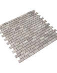 Wooden Marble Mosaic Wall Tile - Mini Brick Pattern - Honed | TileBuys