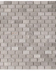 Wooden Marble Mosaic Wall Tile - Mini Brick Pattern - Honed | TileBuys