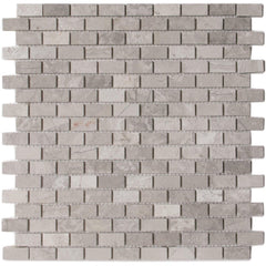 Wooden Marble Mosaic Wall Tile - Mini Brick Pattern - Honed | TileBuys