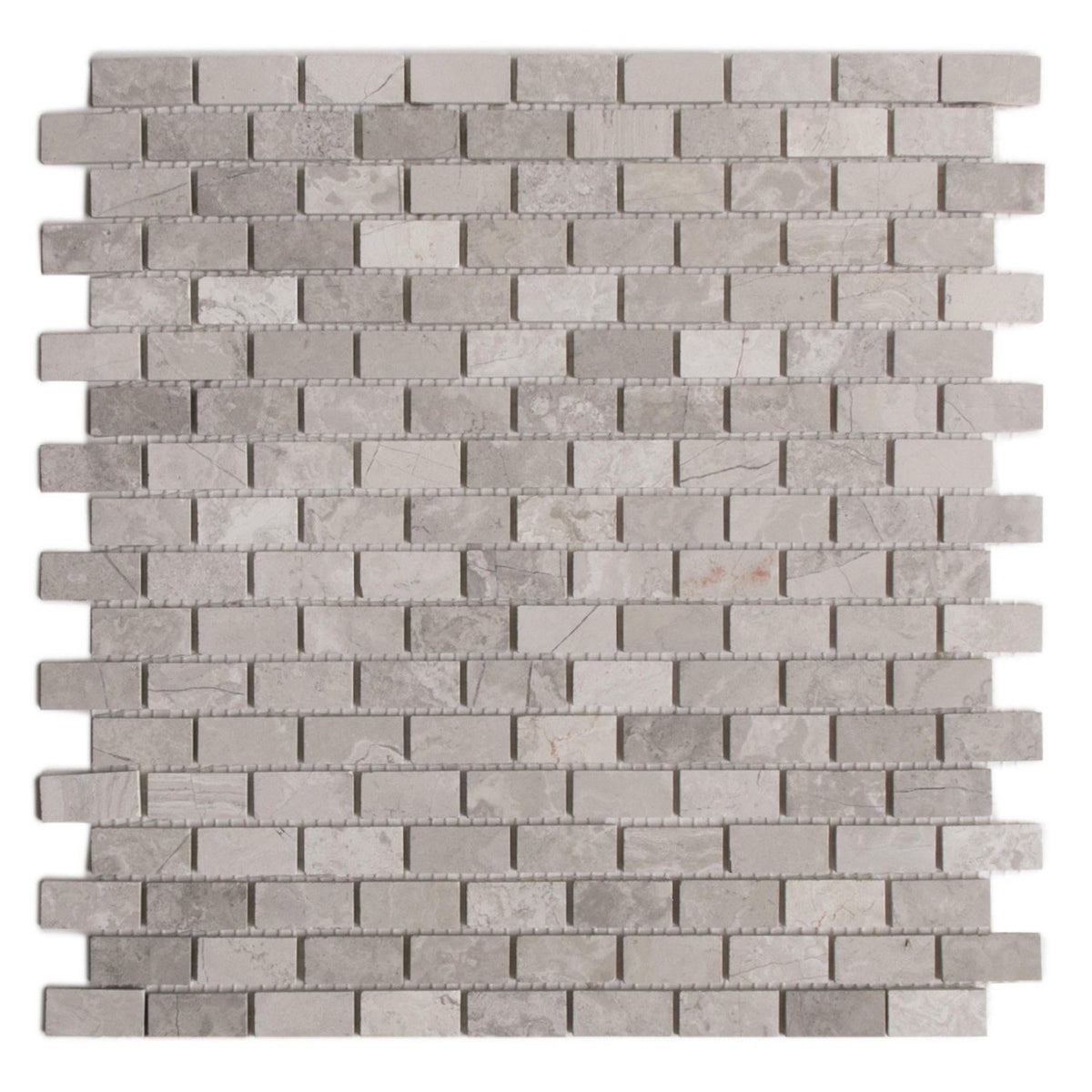 Wooden Marble Mosaic Wall Tile - Mini Brick Pattern - Honed | TileBuys