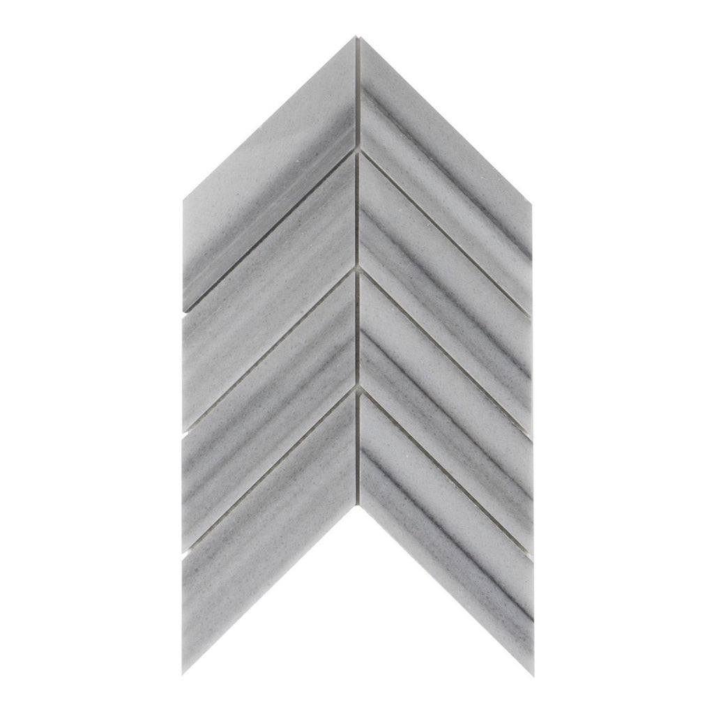 Zebra Marble Mosaic Tile - Chevron - Polished | TileBuys